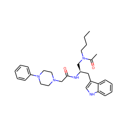 CCCCN(C[C@@H](Cc1c[nH]c2ccccc12)NC(=O)CN1CCN(c2ccccc2)CC1)C(C)=O ZINC000013746533