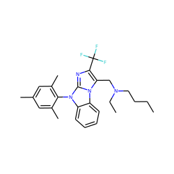 CCCCN(CC)Cc1c(C(F)(F)F)nc2n(-c3c(C)cc(C)cc3C)c3ccccc3n12 ZINC000028463402