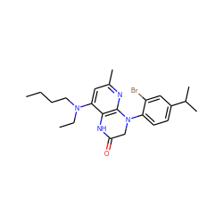 CCCCN(CC)c1cc(C)nc2c1NC(=O)CN2c1ccc(C(C)C)cc1Br ZINC000013584808