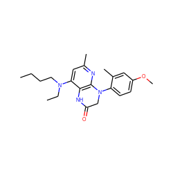 CCCCN(CC)c1cc(C)nc2c1NC(=O)CN2c1ccc(OC)cc1C ZINC000013584812