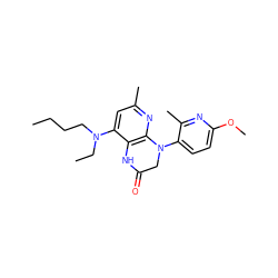 CCCCN(CC)c1cc(C)nc2c1NC(=O)CN2c1ccc(OC)nc1C ZINC000013584814