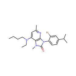 CCCCN(CC)c1cc(C)nc2c1n(C)c(=O)n2-c1ccc(C(C)C)cc1Br ZINC000028021128