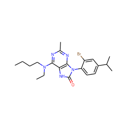 CCCCN(CC)c1nc(C)nc2c1[nH]c(=O)n2-c1ccc(C(C)C)cc1Br ZINC000028017767