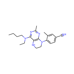 CCCCN(CC)c1nc(C)nc2c1NCCN2c1ccc(C#N)cc1C ZINC000014975083