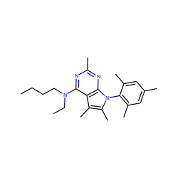 CCCCN(CC)c1nc(C)nc2c1c(C)c(C)n2-c1c(C)cc(C)cc1C ZINC000001539136