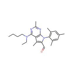 CCCCN(CC)c1nc(C)nc2c1c(C)c(C=O)n2-c1c(C)cc(C)cc1C ZINC000082158113