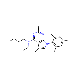 CCCCN(CC)c1nc(C)nc2c1c(C)cn2-c1c(C)cc(C)cc1C ZINC000001539133