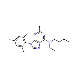 CCCCN(CC)c1nc(C)nc2c1ncn2-c1c(C)cc(C)cc1C ZINC000013795040