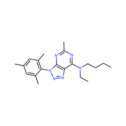 CCCCN(CC)c1nc(C)nc2c1nnn2-c1c(C)cc(C)cc1C ZINC000013794974