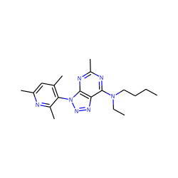 CCCCN(CC)c1nc(C)nc2c1nnn2-c1c(C)cc(C)nc1C ZINC000013794980