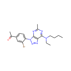 CCCCN(CC)c1nc(C)nc2c1nnn2-c1ccc(C(C)=O)cc1Br ZINC000013794957