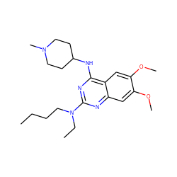 CCCCN(CC)c1nc(NC2CCN(C)CC2)c2cc(OC)c(OC)cc2n1 ZINC001772570639