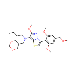 CCCCN(CC1COCOC1)c1c(OC)nn2c(-c3c(OC)cc(COC)cc3OC)csc12 ZINC000096172529