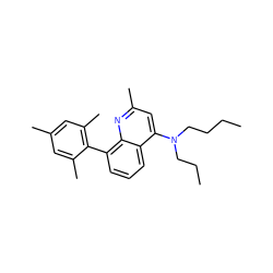 CCCCN(CCC)c1cc(C)nc2c(-c3c(C)cc(C)cc3C)cccc12 ZINC000013553467