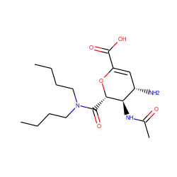 CCCCN(CCCC)C(=O)[C@@H]1OC(C(=O)O)=C[C@H](N)[C@H]1NC(C)=O ZINC000013778738