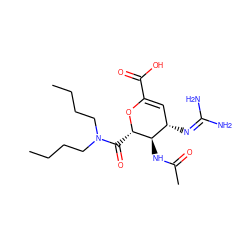 CCCCN(CCCC)C(=O)[C@@H]1OC(C(=O)O)=C[C@H](N=C(N)N)[C@H]1NC(C)=O ZINC000026748461