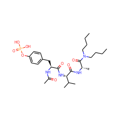 CCCCN(CCCC)C(=O)[C@H](C)NC(=O)[C@@H](NC(=O)[C@H](Cc1ccc(OP(=O)(O)O)cc1)NC(C)=O)C(C)C ZINC000003961034