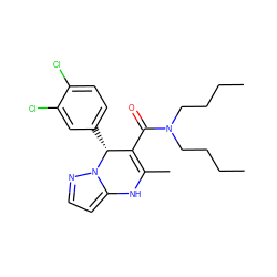 CCCCN(CCCC)C(=O)C1=C(C)Nc2ccnn2[C@@H]1c1ccc(Cl)c(Cl)c1 ZINC000040936035