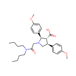 CCCCN(CCCC)C(=O)CN1C[C@H](c2ccc(OC)cc2)[C@@H](C(=O)O)[C@@H]1c1ccc(OC)cc1 ZINC000013760921