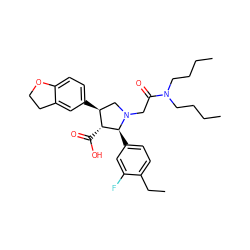 CCCCN(CCCC)C(=O)CN1C[C@H](c2ccc3c(c2)CCO3)[C@@H](C(=O)O)[C@@H]1c1ccc(CC)c(F)c1 ZINC000027315535