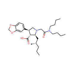 CCCCN(CCCC)C(=O)CN1C[C@H](c2ccc3c(c2)OCO3)[C@@H](C(=O)O)[C@@H]1C[C@@H](C)CCC ZINC000013780880