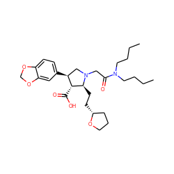 CCCCN(CCCC)C(=O)CN1C[C@H](c2ccc3c(c2)OCO3)[C@@H](C(=O)O)[C@@H]1CC[C@@H]1CCCO1 ZINC000013780906