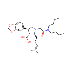 CCCCN(CCCC)C(=O)CN1C[C@H](c2ccc3c(c2)OCO3)[C@@H](C(=O)O)[C@@H]1CCC=C(C)C ZINC000013780887