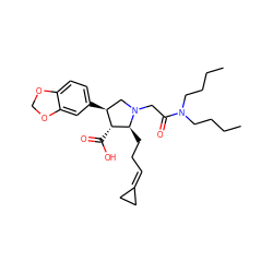 CCCCN(CCCC)C(=O)CN1C[C@H](c2ccc3c(c2)OCO3)[C@@H](C(=O)O)[C@@H]1CCC=C1CC1 ZINC000013780889