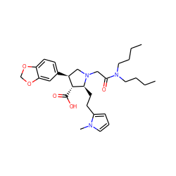 CCCCN(CCCC)C(=O)CN1C[C@H](c2ccc3c(c2)OCO3)[C@@H](C(=O)O)[C@@H]1CCc1cccn1C ZINC000013780909