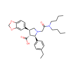 CCCCN(CCCC)C(=O)CN1C[C@H](c2ccc3c(c2)OCO3)[C@@H](C(=O)O)[C@@H]1c1ccc(CC)cc1 ZINC000013470124