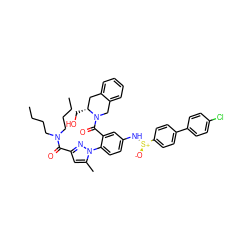 CCCCN(CCCC)C(=O)c1cc(C)n(-c2ccc(N[S@+]([O-])c3ccc(-c4ccc(Cl)cc4)cc3)cc2C(=O)N2Cc3ccccc3C[C@H]2CO)n1 ZINC001772577925