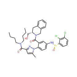 CCCCN(CCCC)C(=O)c1cc(C)n(-c2ccc(N[S@+]([O-])c3cccc(Cl)c3Cl)cc2C(=O)N2Cc3ccccc3C[C@H]2CO)n1 ZINC001772640316