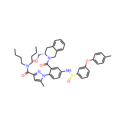 CCCCN(CCCC)C(=O)c1cc(C)n(-c2ccc(N[S@+]([O-])c3cccc(Oc4ccc(C)cc4)c3)cc2C(=O)N2Cc3ccccc3C[C@H]2CO)n1 ZINC001772600879