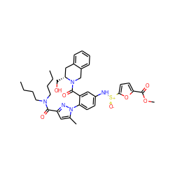 CCCCN(CCCC)C(=O)c1cc(C)n(-c2ccc(N[S@@+]([O-])c3ccc(C(=O)OC)o3)cc2C(=O)N2Cc3ccccc3C[C@H]2CO)n1 ZINC001772582744