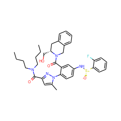 CCCCN(CCCC)C(=O)c1cc(C)n(-c2ccc(N[S@@+]([O-])c3ccccc3F)cc2C(=O)N2Cc3ccccc3C[C@H]2CO)n1 ZINC001772571311