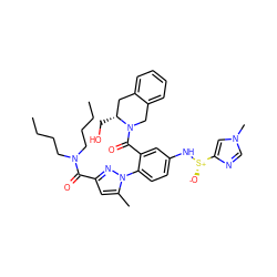 CCCCN(CCCC)C(=O)c1cc(C)n(-c2ccc(N[S@@+]([O-])c3cn(C)cn3)cc2C(=O)N2Cc3ccccc3C[C@H]2CO)n1 ZINC001772629334