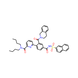 CCCCN(CCCC)C(=O)c1cccc(-c2ccc(C(=O)NS(=O)(=O)c3ccc4ccccc4c3)cc2C(=O)N2CCc3ccccc3C2)n1 ZINC000206270877