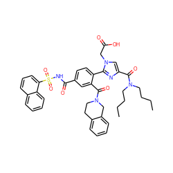 CCCCN(CCCC)C(=O)c1cn(CC(=O)O)c(-c2ccc(C(=O)NS(=O)(=O)c3cccc4ccccc34)cc2C(=O)N2CCc3ccccc3C2)n1 ZINC000205504952