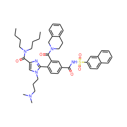 CCCCN(CCCC)C(=O)c1cn(CCCN(C)C)c(-c2ccc(C(=O)NS(=O)(=O)c3ccc4ccccc4c3)cc2C(=O)N2CCc3ccccc3C2)n1 ZINC000205497757