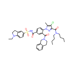 CCCCN(CCCC)C(=O)c1nn(-c2ccc(C(=O)NS(=O)(=O)c3ccc4c(c3)CCN4CC)cc2C(=O)N2CCc3ccccc3C2)c(C)c1Cl ZINC000095564376