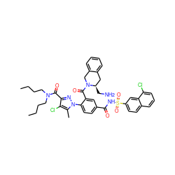 CCCCN(CCCC)C(=O)c1nn(-c2ccc(C(=O)NS(=O)(=O)c3ccc4cccc(Cl)c4c3)cc2C(=O)N2Cc3ccccc3C[C@H]2CN)c(C)c1Cl ZINC000205622764