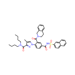 CCCCN(CCCC)C(=O)c1nn(-c2ccc(C(=O)NS(=O)(=O)c3ccc4ccccc4c3)cc2C(=O)N2CCc3ccccc3C2)cc1C ZINC001772602950