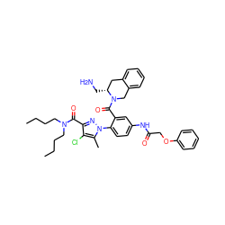 CCCCN(CCCC)C(=O)c1nn(-c2ccc(NC(=O)COc3ccccc3)cc2C(=O)N2Cc3ccccc3C[C@H]2CN)c(C)c1Cl ZINC000049898893