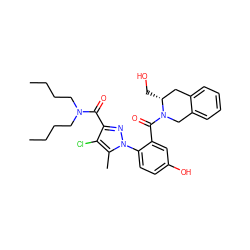 CCCCN(CCCC)C(=O)c1nn(-c2ccc(O)cc2C(=O)N2Cc3ccccc3C[C@H]2CO)c(C)c1Cl ZINC000144337023