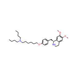 CCCCN(CCCC)CCCCCCOc1ccc(C[C@@H]2NCCc3cc(OC)c(OC)cc32)cc1 ZINC000169342784