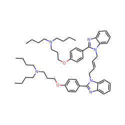 CCCCN(CCCC)CCCOc1ccc(-c2nc3ccccc3n2C/C=C/Cn2c(-c3ccc(OCCCN(CCCC)CCCC)cc3)nc3ccccc32)cc1 ZINC000095544678