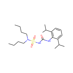 CCCCN(CCCC)S(=O)(=O)NC(=O)Nc1c(C(C)C)cccc1C(C)C ZINC000013747393