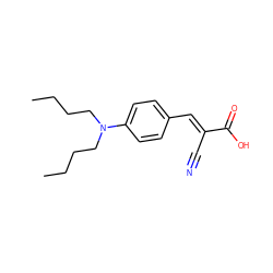 CCCCN(CCCC)c1ccc(/C=C(\C#N)C(=O)O)cc1 ZINC000144312887