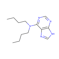 CCCCN(CCCC)c1ncnc2[nH]cnc12 ZINC000013518595