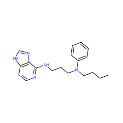 CCCCN(CCCNc1ncnc2[nH]cnc12)c1ccccc1 ZINC000002719659